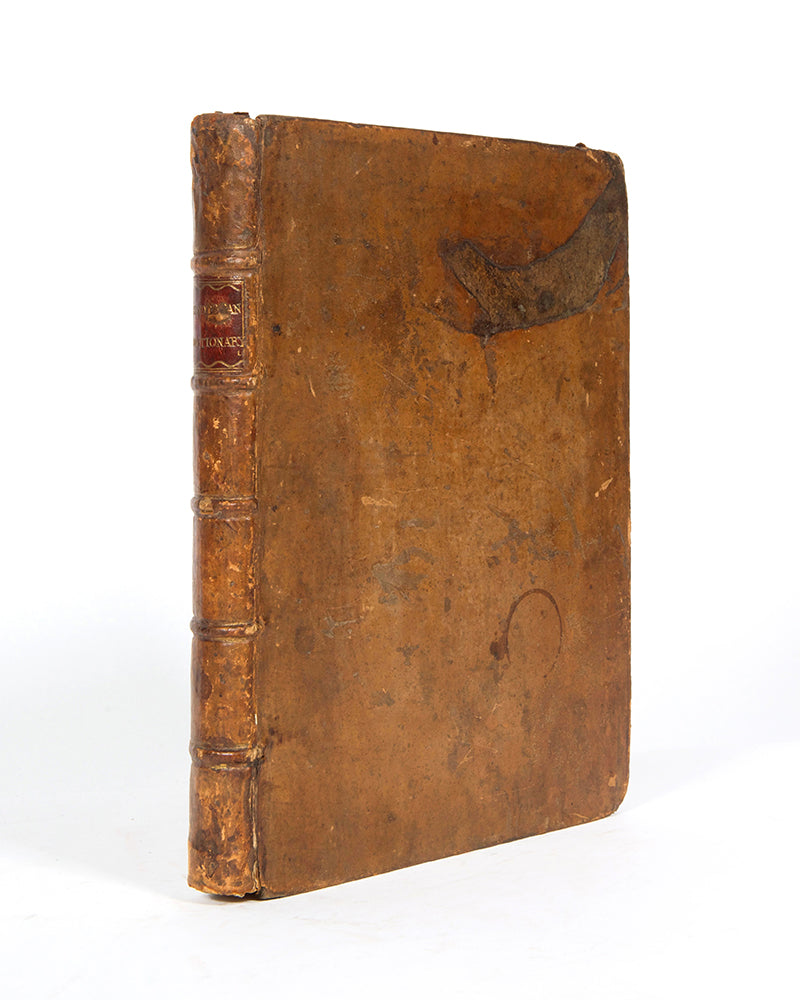 First edition of A Dictionary of the Hindostan Language by John Fergusson, the second Hindustani English dictionary, and the first to contain a dictionary of Hindustani words alongside a dictionary of English words translated into Hindustani.