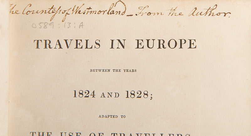 Fifth edition of Mariana Starke's Travels in Europe between the years 1824 and 1828, one of the first popular travel guides published and a precursor to John Murray's guides.