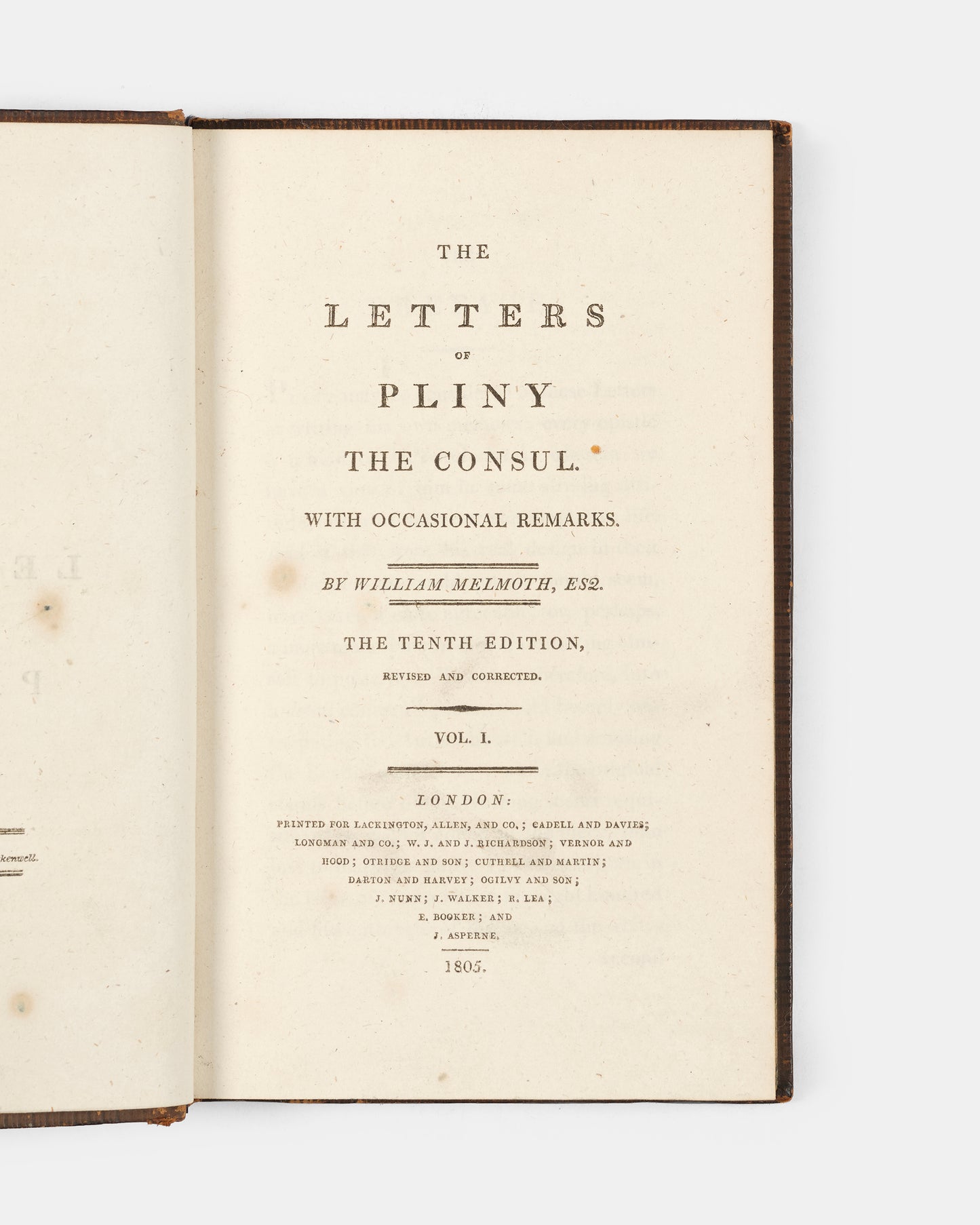 The Letters of Pliny the Consul in English translation by William Melmoth