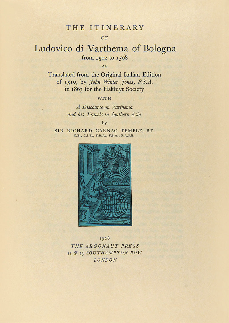 A beautifully printed edition of Varthema's Itinerary, describing the first recorded visit by a European to Mecca