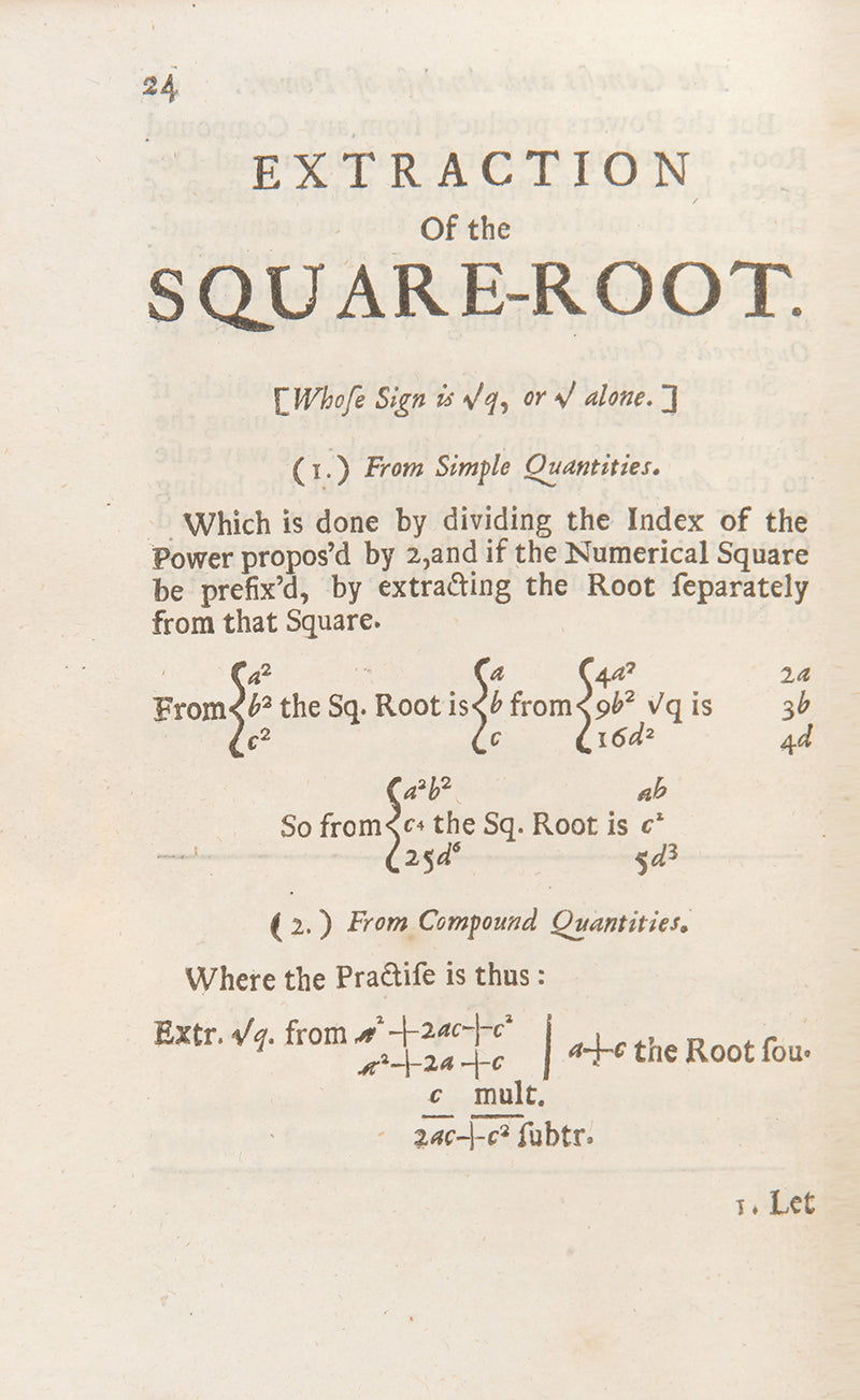 The first and only English edition of this work on algebra, translated from the Latin edition of 1693 that was also published in London.