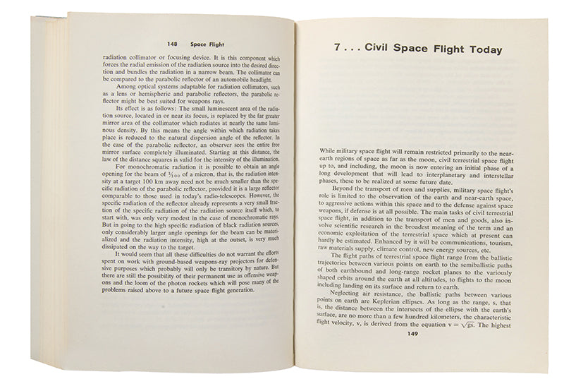 First English language edition, first printing of rocket pioneer Eugen Sänger's popular science book Space Flight, published in 1965.