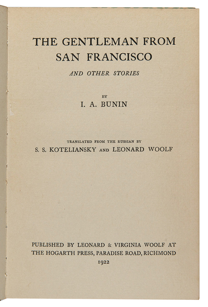 First English edition of The Gentleman from San Francsico by I.A. Bunin.