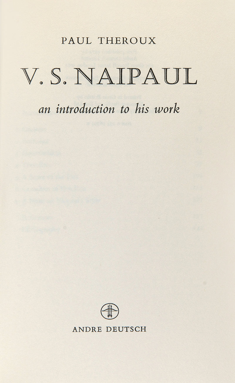 V.S. Naipaul: An Introduction to his Work.