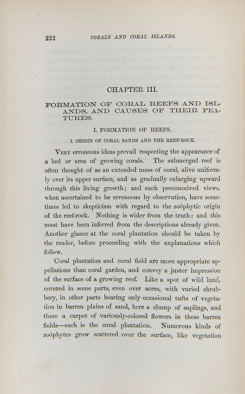 First edition of the important geological book Corals & Coral Islands by James Dwight Dana, a presentation copy inscribed by the author.