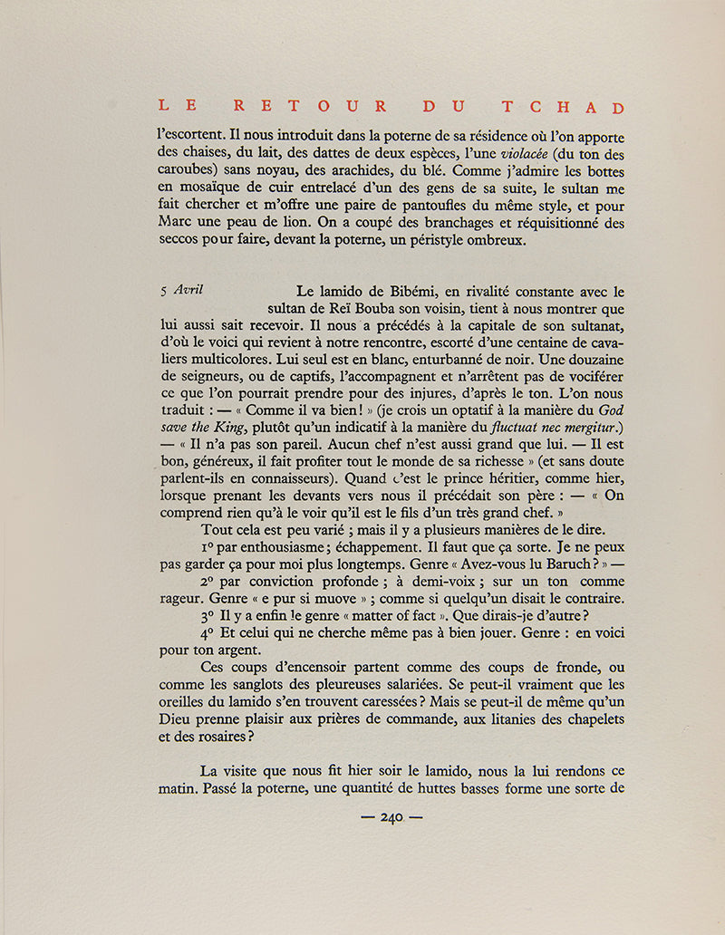 First edition of Andre Gide's Voyage au Congo, with Marc Allegret's famous sepia heliographed photographs.