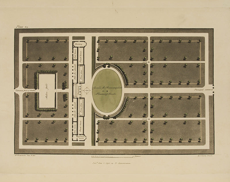 First edition of landscape architect William Robertson's 1798 book A Collection of Various Forms of Stoves, on the design and construction of heated greenhouses for exotic plants.