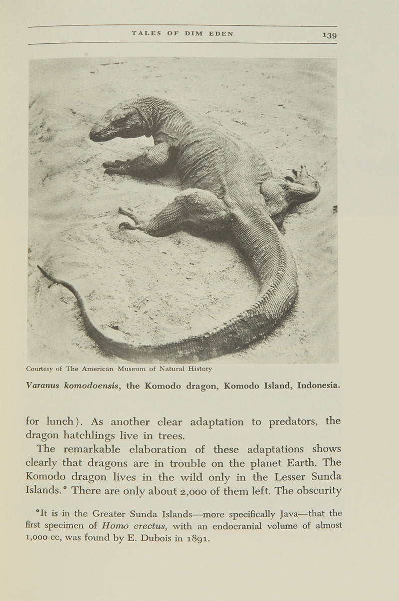 First edition, inscribed by the author, of Carl Sagan's Pulitzer Prize-winning The Dragons of Eden.