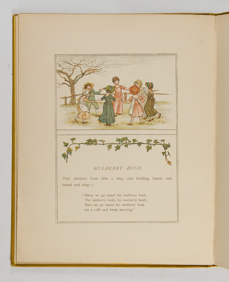A lovely copy of Kate Greenaway's Book of Games in very good condition with bright, colourful illustrations.