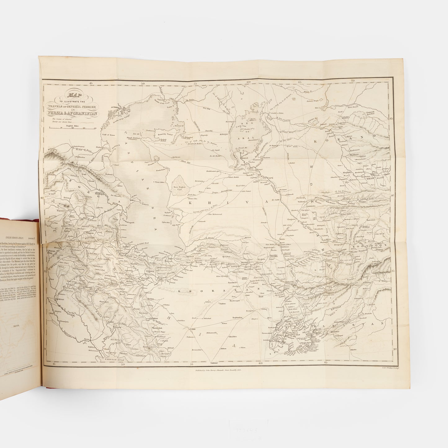 First edition in the original cloth of Caravan Caravan Journeys and Wanderings in Persia, Afghanistan, Turkistan, and Beloochistan, by Joseph Ferrier.