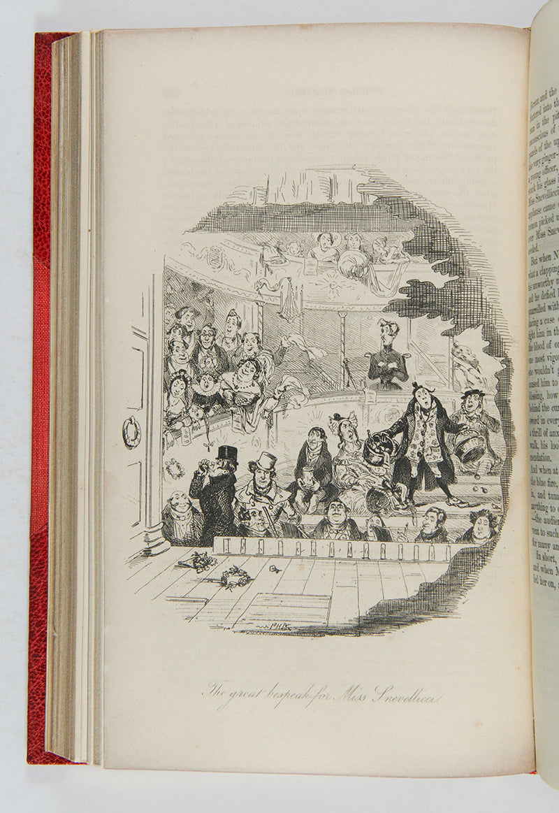 A finely bound frist edition of Nicholas Nickleby by Charles Dickens.