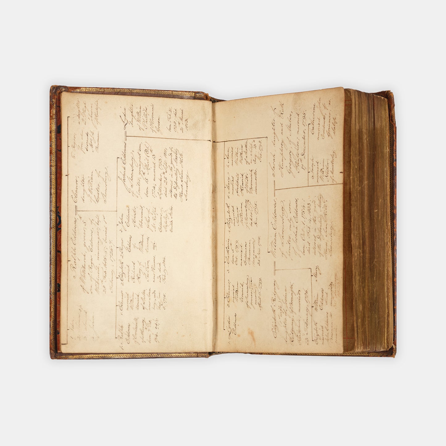 A pleasing octavo edition of the King James Bible, ruled in red throughout and bound with The Book of Common Prayer and The Whole Book of the Psalmes
