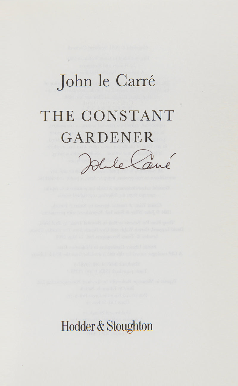 A first edition of The Constant Gardener by John le Carré.