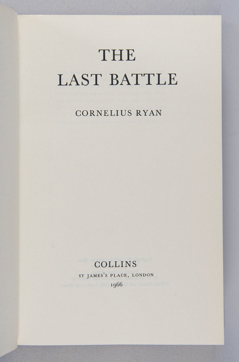 The first edition of this history by the Irish journalist Corenlius Ran on The Last Battle for Berlin in 1945