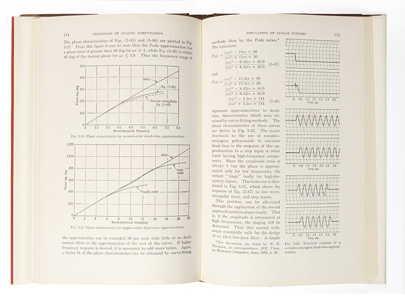 First edition and an unusually lovely copy of the important 1959 textbook Principles of Analog Computers by George Smith and Roger Wood.