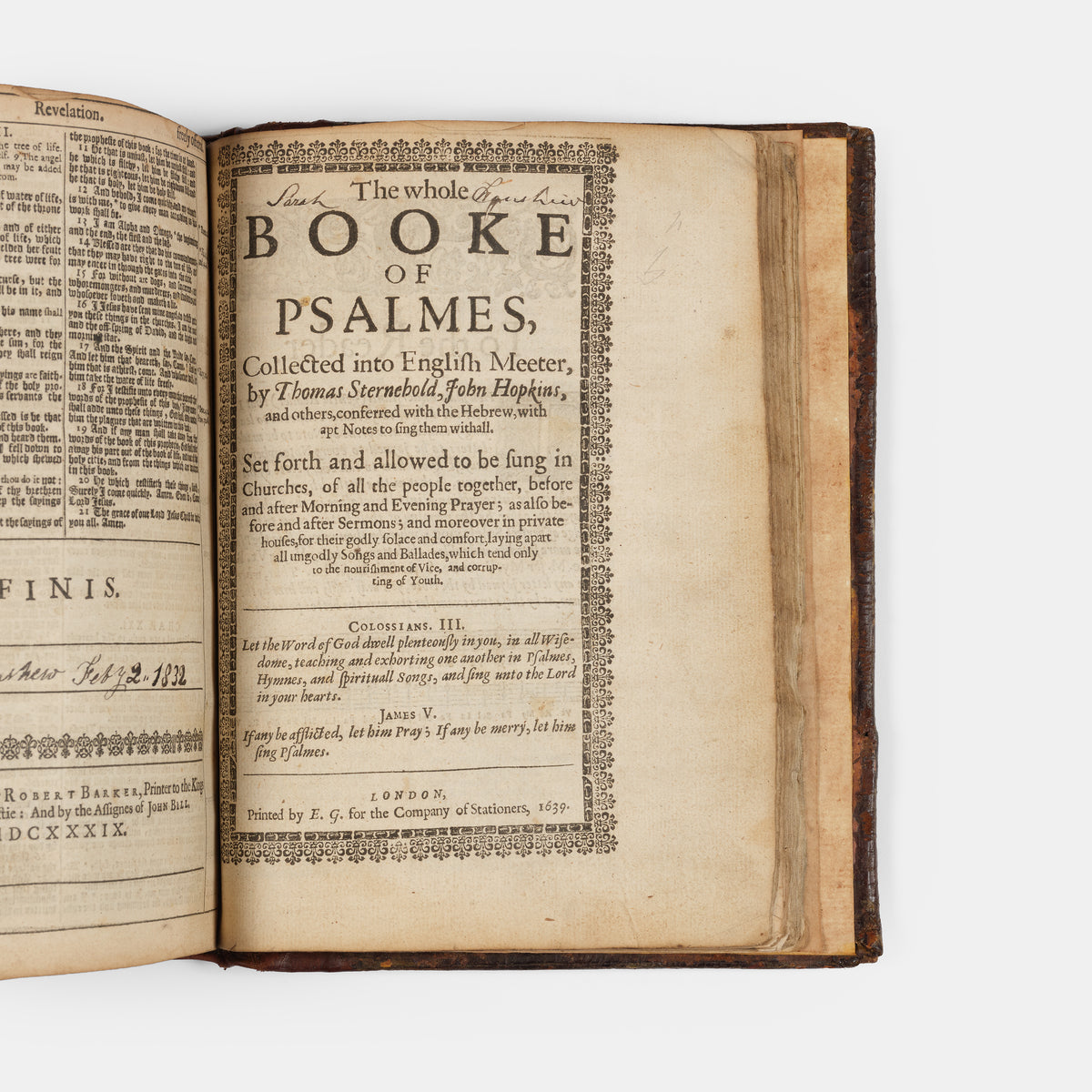A handsomely bound quarto King James Bible in contemporary calf, with gilt lozenge centrepieces
