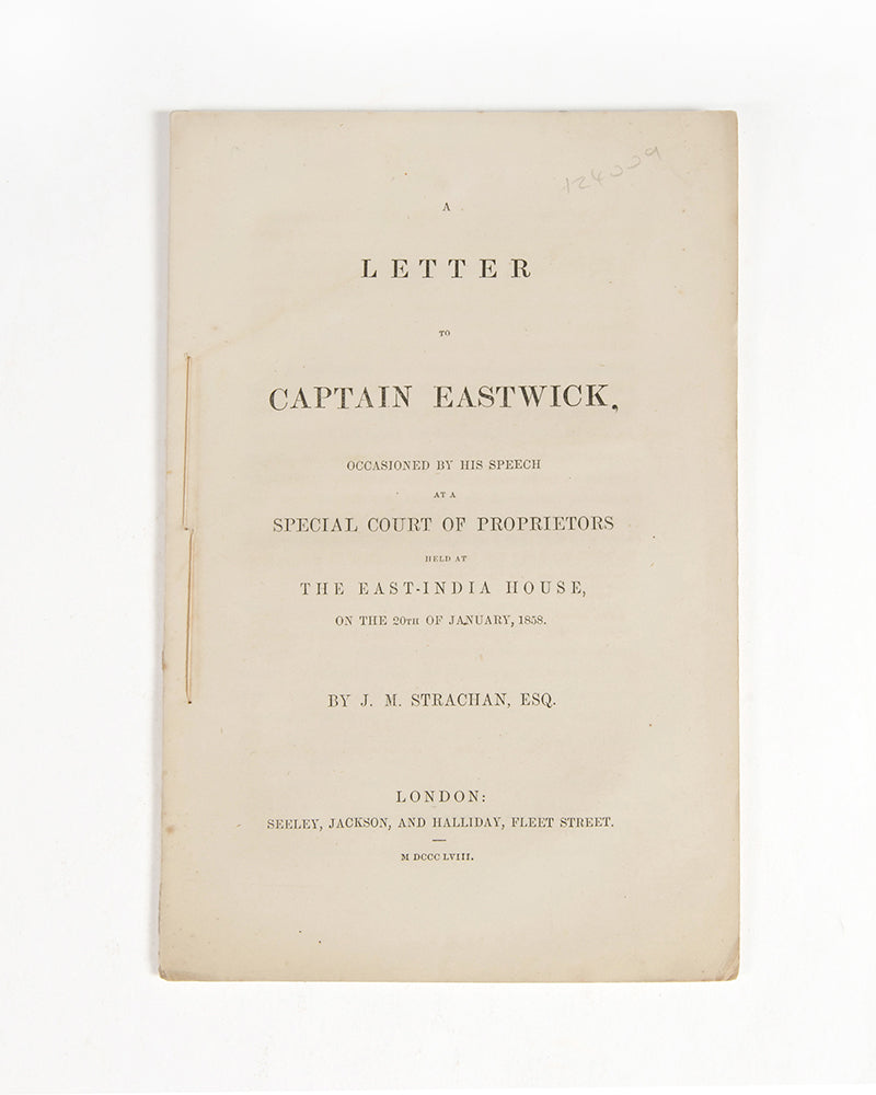 A Letter to Captain Eastwick,