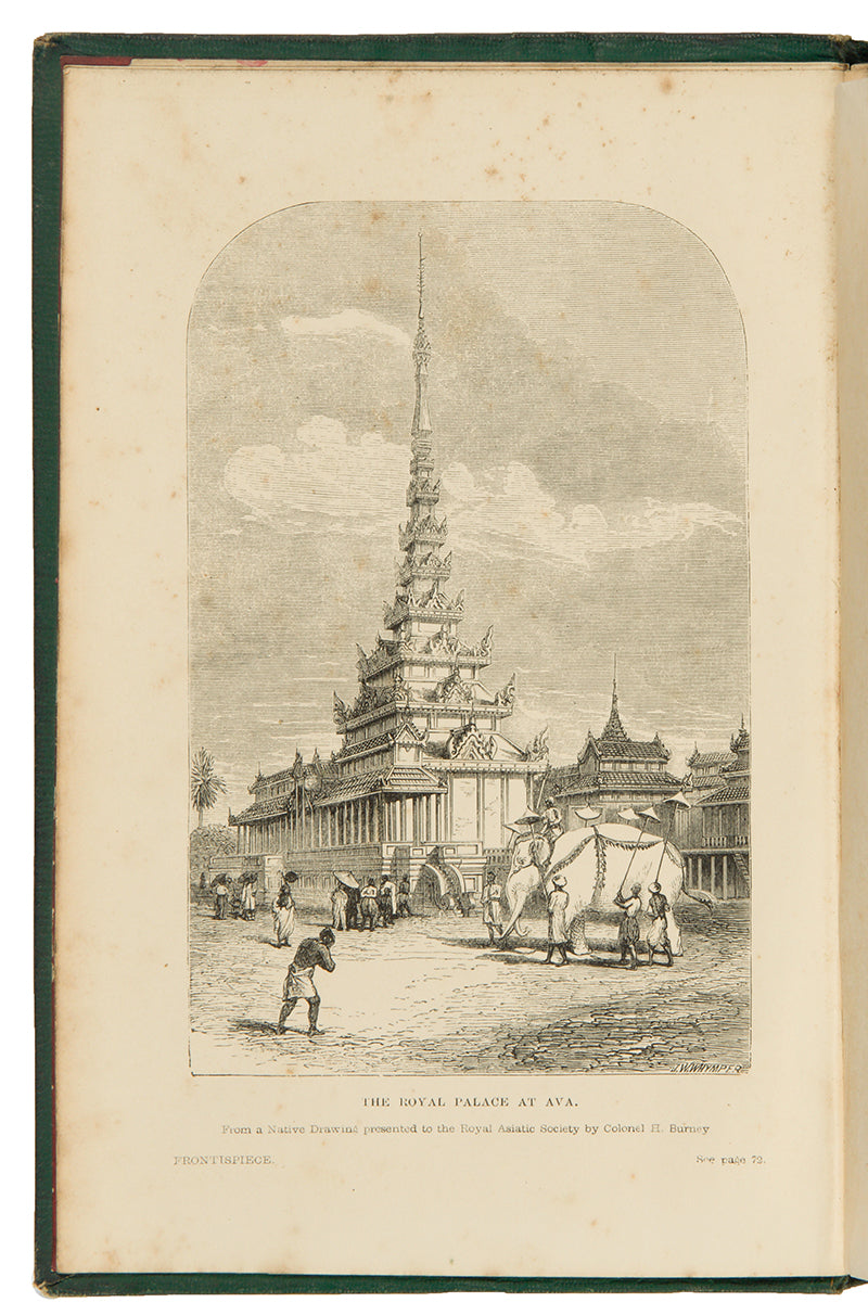First edition of Two Years imprisonment Burmah by Henry Gouger, an account of Gouger's imprisonment during the first Anglo-Burmese War of 1824 to 1826.