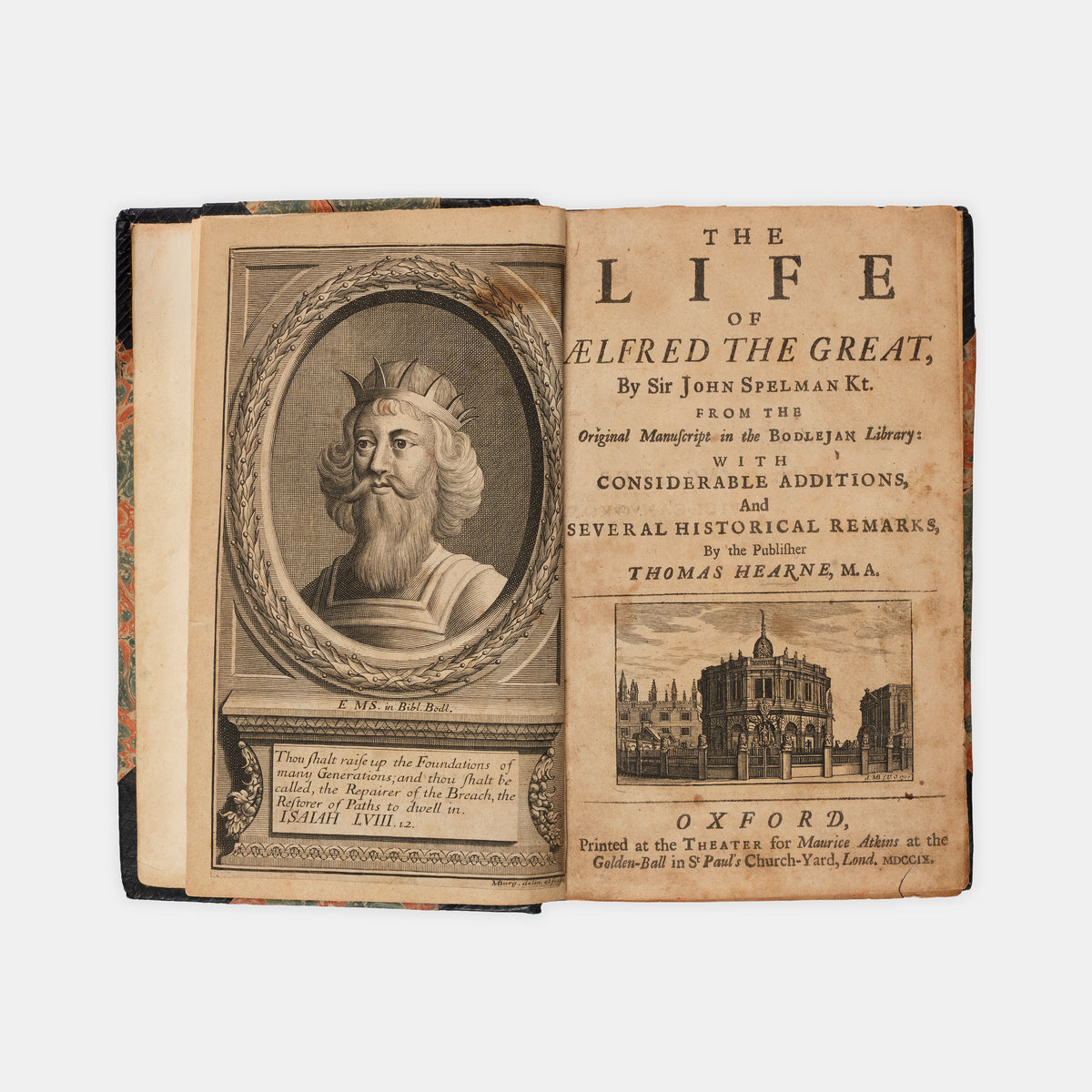 The first edition in English of Sir John Spelman's Life of Alfred the Great, the firt kign of England