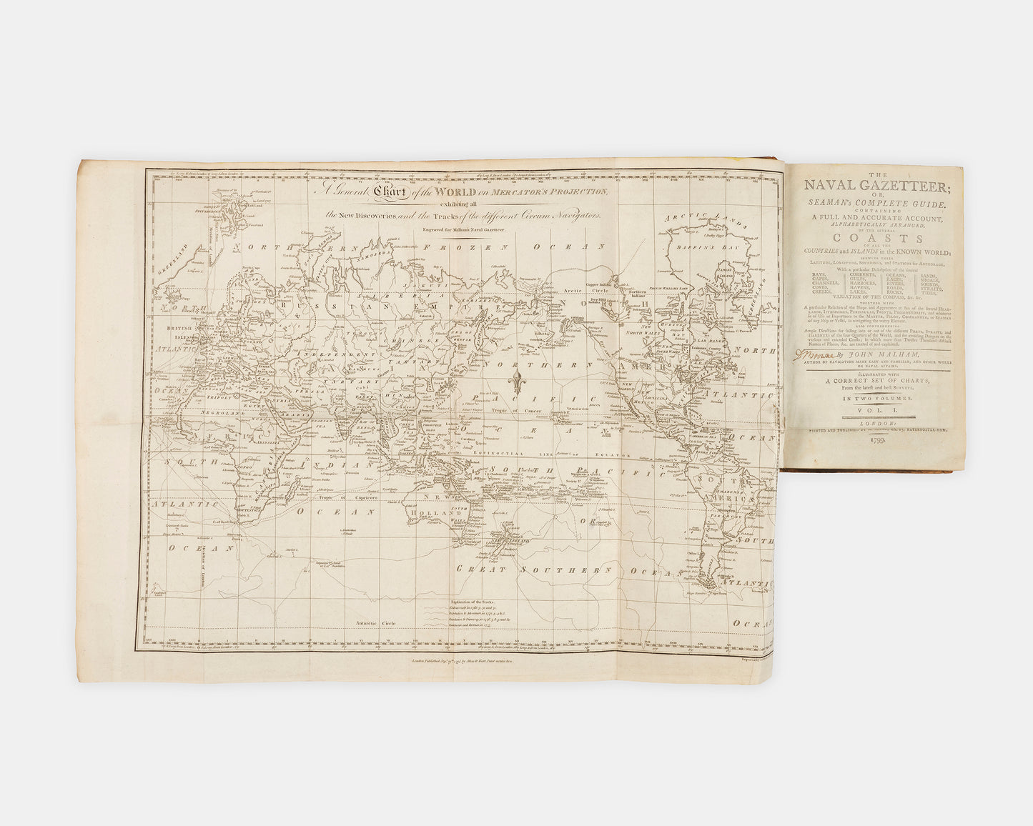 Malham's Naval Gazeteer is an alphabetical nautical encyclopaedia, offering alphabetical entries on global ports, coastal geography, navigation details, and trade routes,