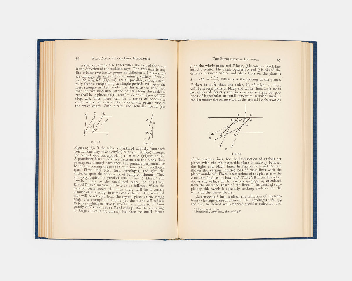First edition of physicist G.P. Thomson's collection of ten lectures presented at Cornell in 1929, The Wave Mechanics of Free Electrons.