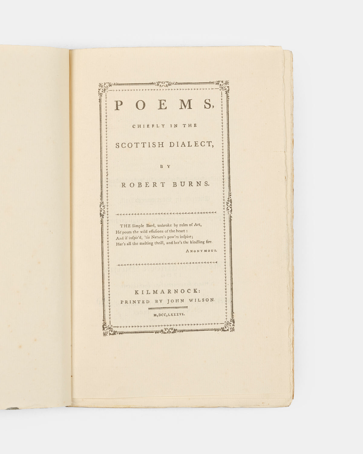 A facsimile of the original 1786 first edition published by John Smith & Son in 1927.
