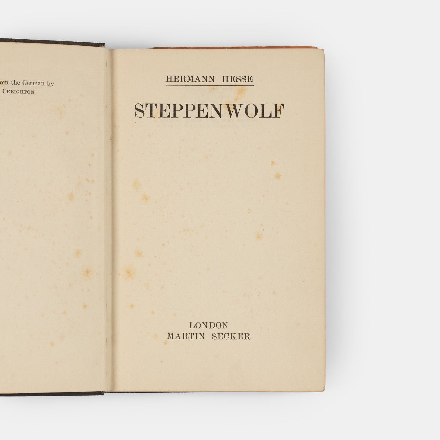 First English edition of Steppenwolf by Hermann Hesse, in the exceptionally rare dustjacket.