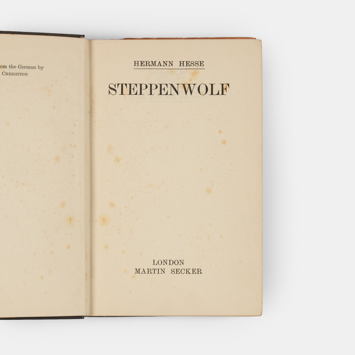 First English edition of Steppenwolf by Hermann Hesse, in the exceptionally rare dustjacket.