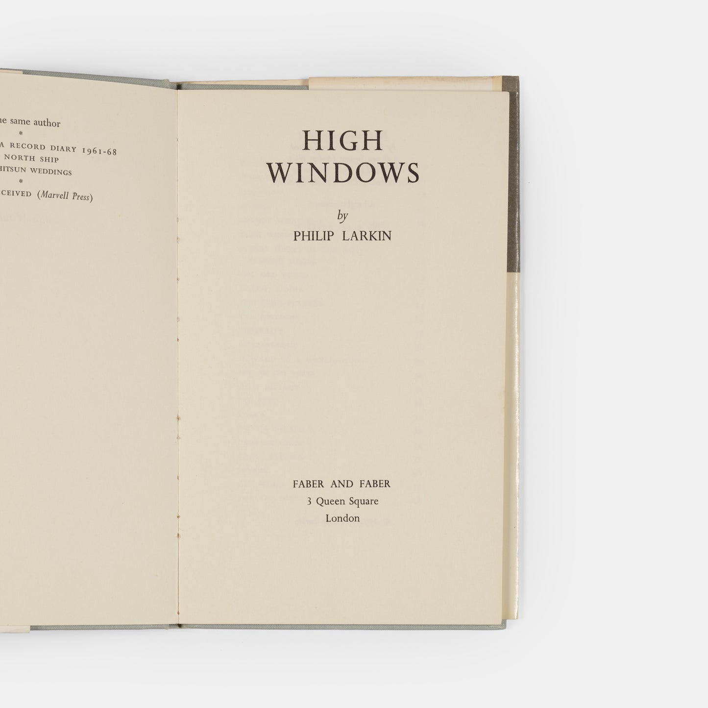 First edition of High Windows by Philip Larkin, inscribed by the author to his editor Brian Cox.
