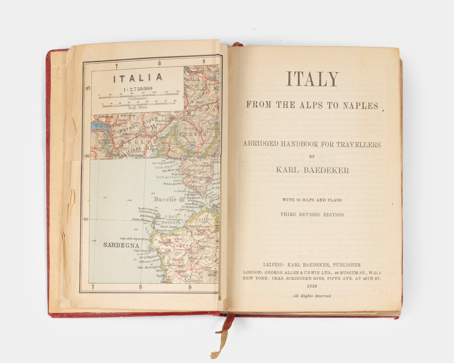 Karl Baedeker. Italy from the Alps to Naples. 1928