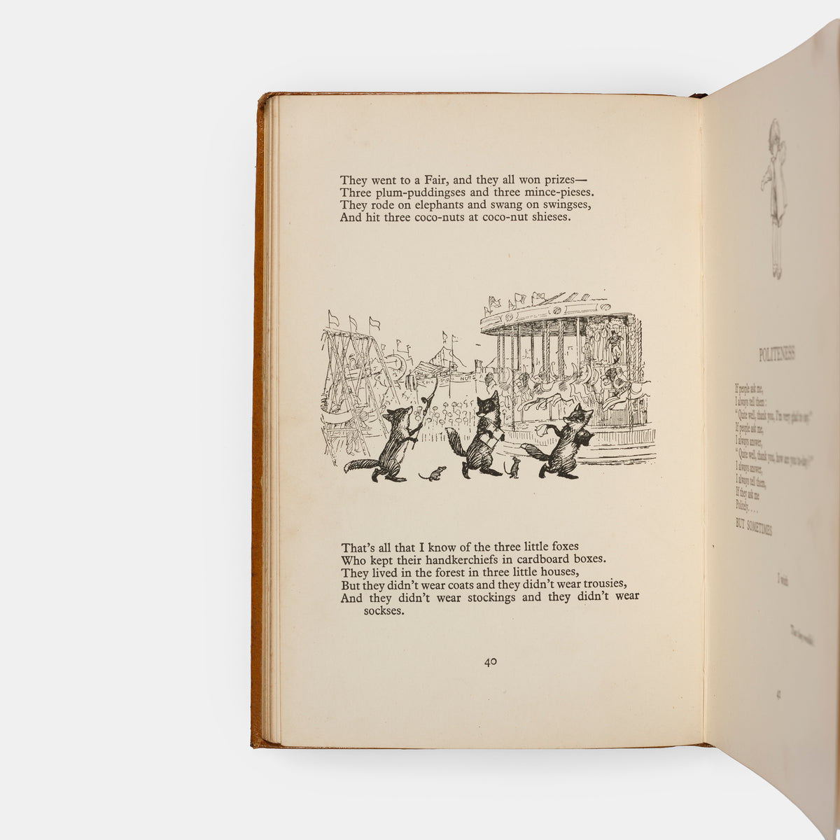 A lovely copy of the Monogram edition of When We Were Very Young by A.A. Milne, with illustrations by E.H. Shepard.