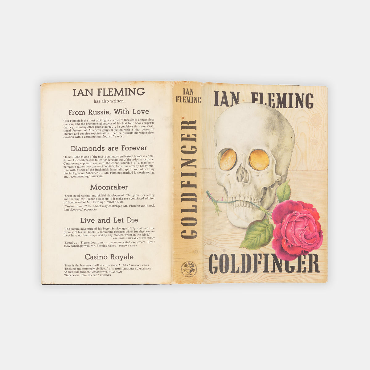A first edition, first impression of Goldfinger by Ian Fleming, the seventh book in the James Bond series.