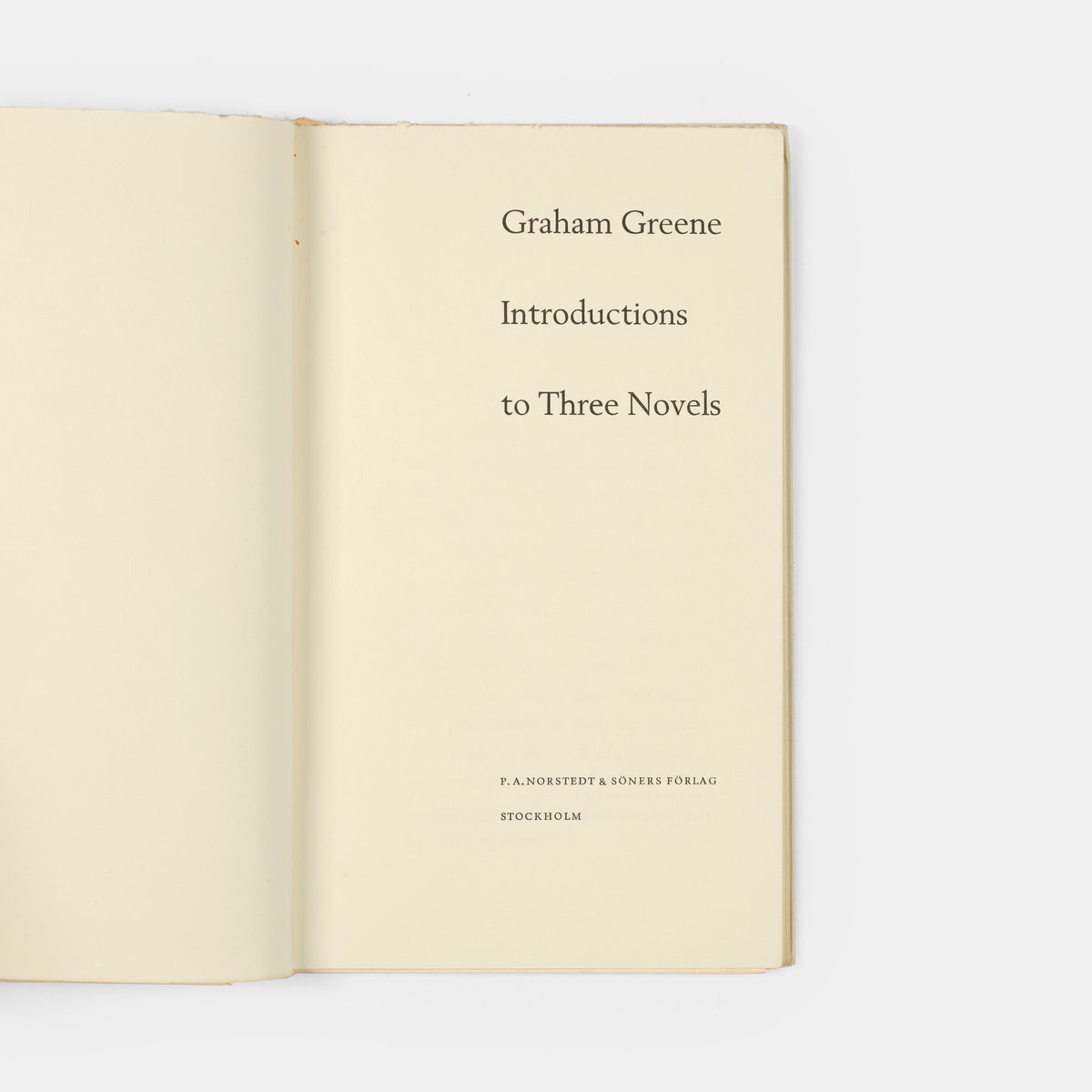 Introductions to Three Novels.
