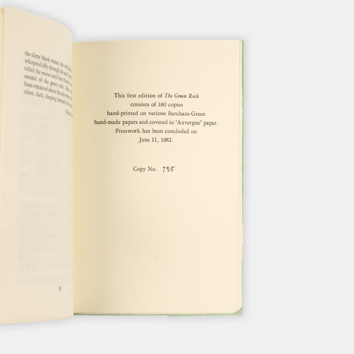 A limited edition copy of The Green Rock by Sylvia Plath.