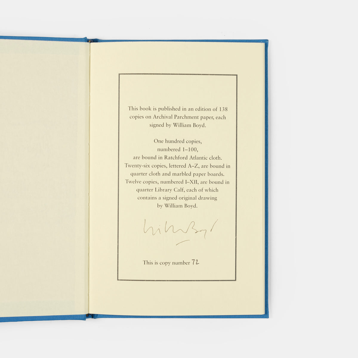 A signed, limited edition copy of A Haunting by William Boyd.