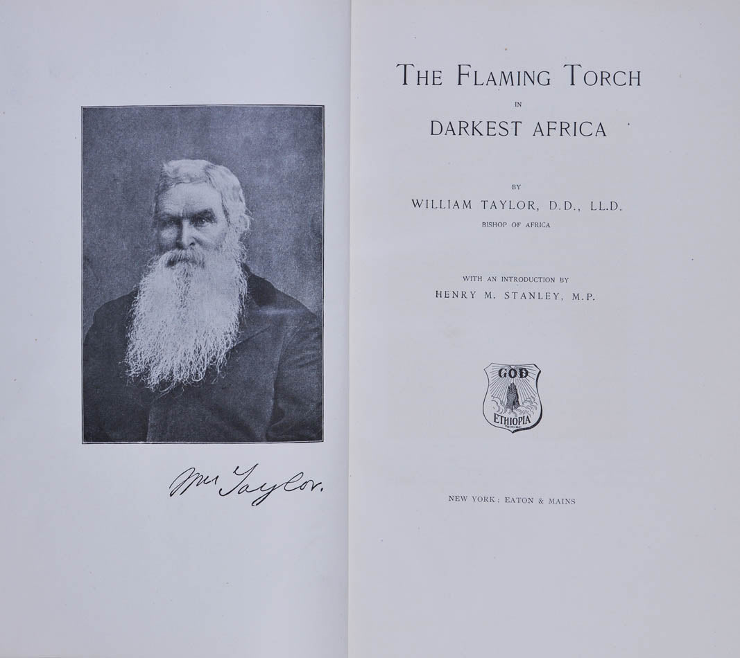 First edition of The Flaming torch in Darkest Africa with an introduction by Henry Morton Stanley, from Stanley's library