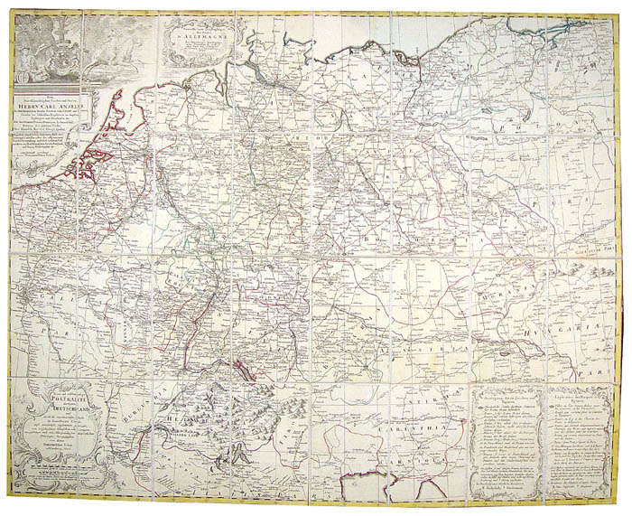A later state of the map, with the engravers name (J.M. Schmidt), dedication to Herrn.