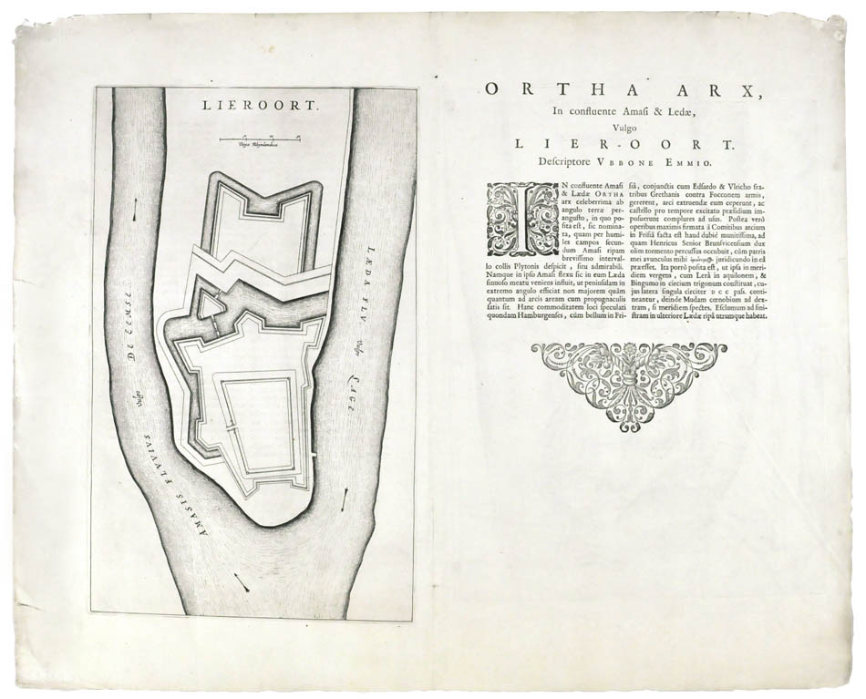 Plan of fortifications from Joan Blaeu's town book of the Netherlands, first published one year after the Spanish acknowledgement of the Dutch Republic.