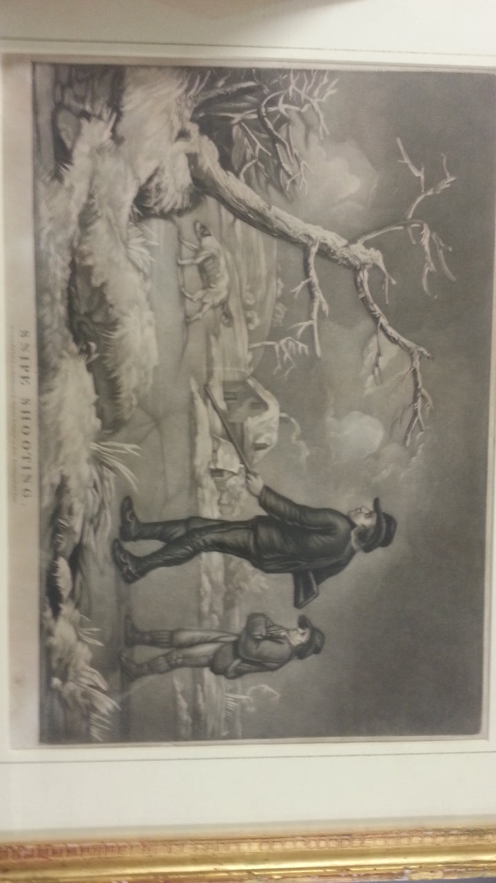 Extremely rare set of 4 shooting prints depicting different shoots thorughout the year after George Morland.