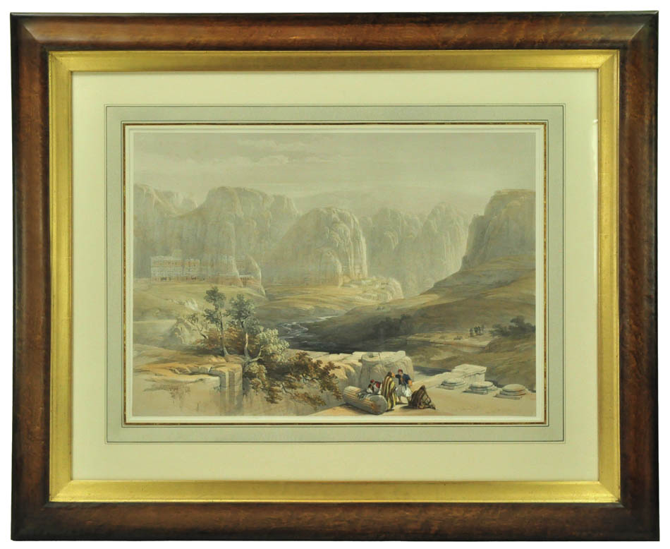 Hand-coloured lithograph on fine paper mounted on card as issued from the subscription edition of David Roberts' 'Holy Land'.
