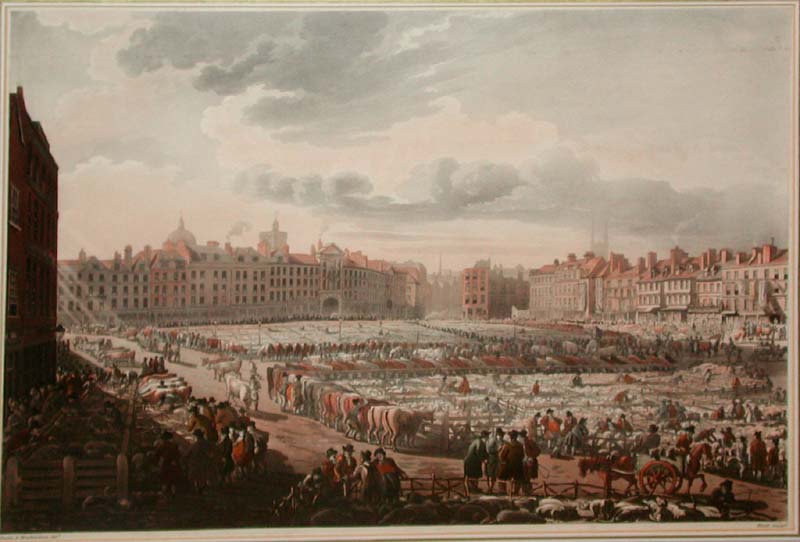 Covent Garden Market, taken from the Hummuns and Smithfield Market from the Bear and Ragged Staff.