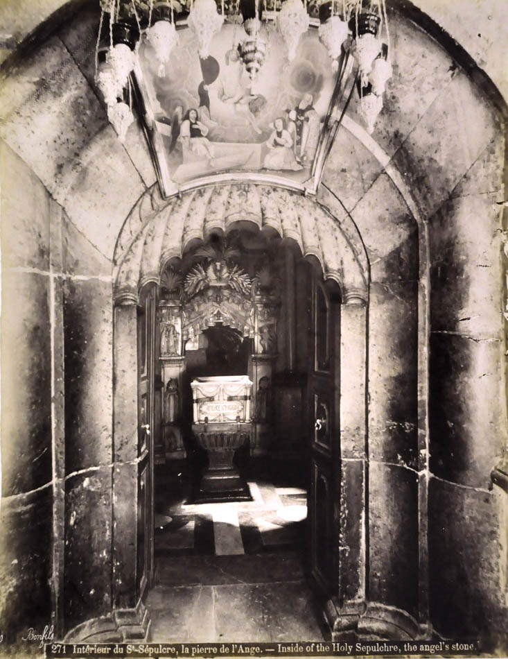 Inside of the Holy Sepulchre, the angels stone.