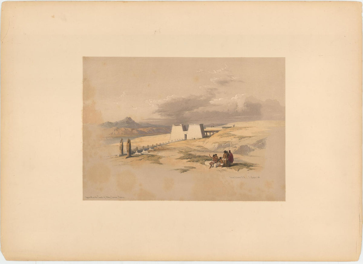 Original hand-coloured lithograph on fine paper mounted on card as issued from the subscription edition of Roberts' 'Egypt'.