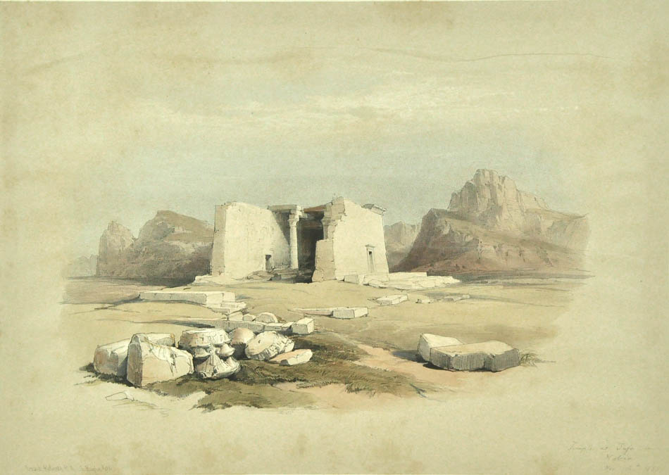 Original hand-coloured lithograph on fine paper mounted on card as issued from the subscription edition of Roberts' 'Egypt'