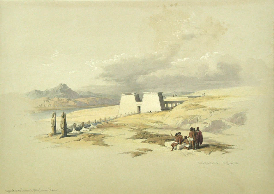 Original hand-coloured lithograph on fine paper mounted on card as issued from the subscription edition of Roberts' 'Egypt'.