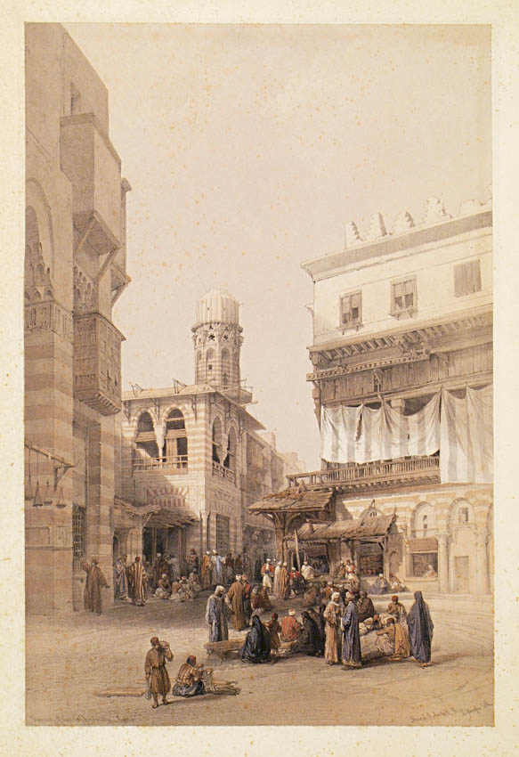 Original hand-coloured lithograph on fine paper mounted on card as issued from the subscription edition of Roberts' Egypt and Nubia.