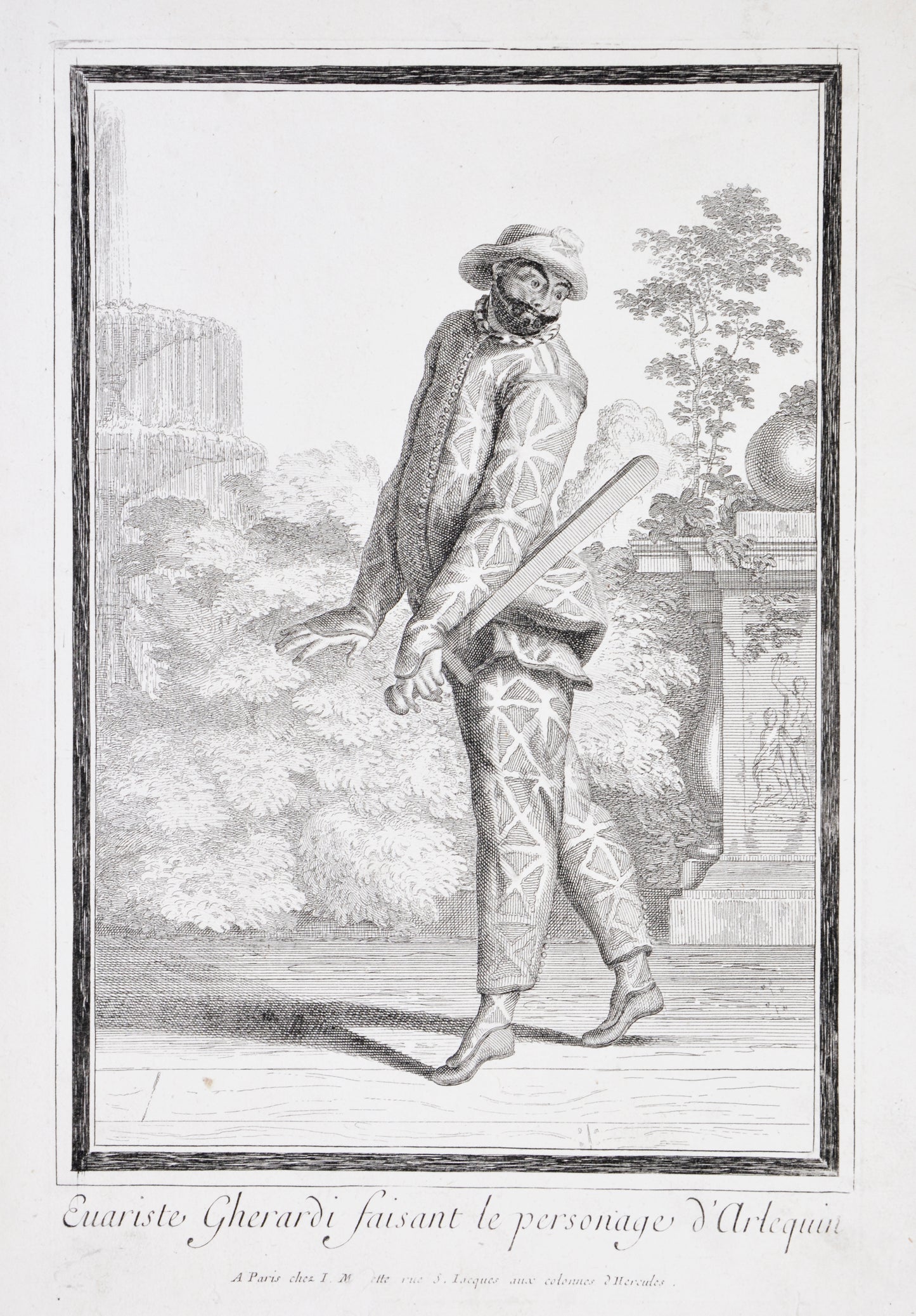 Euariste Gherardi faisant le personage d'Arequin.