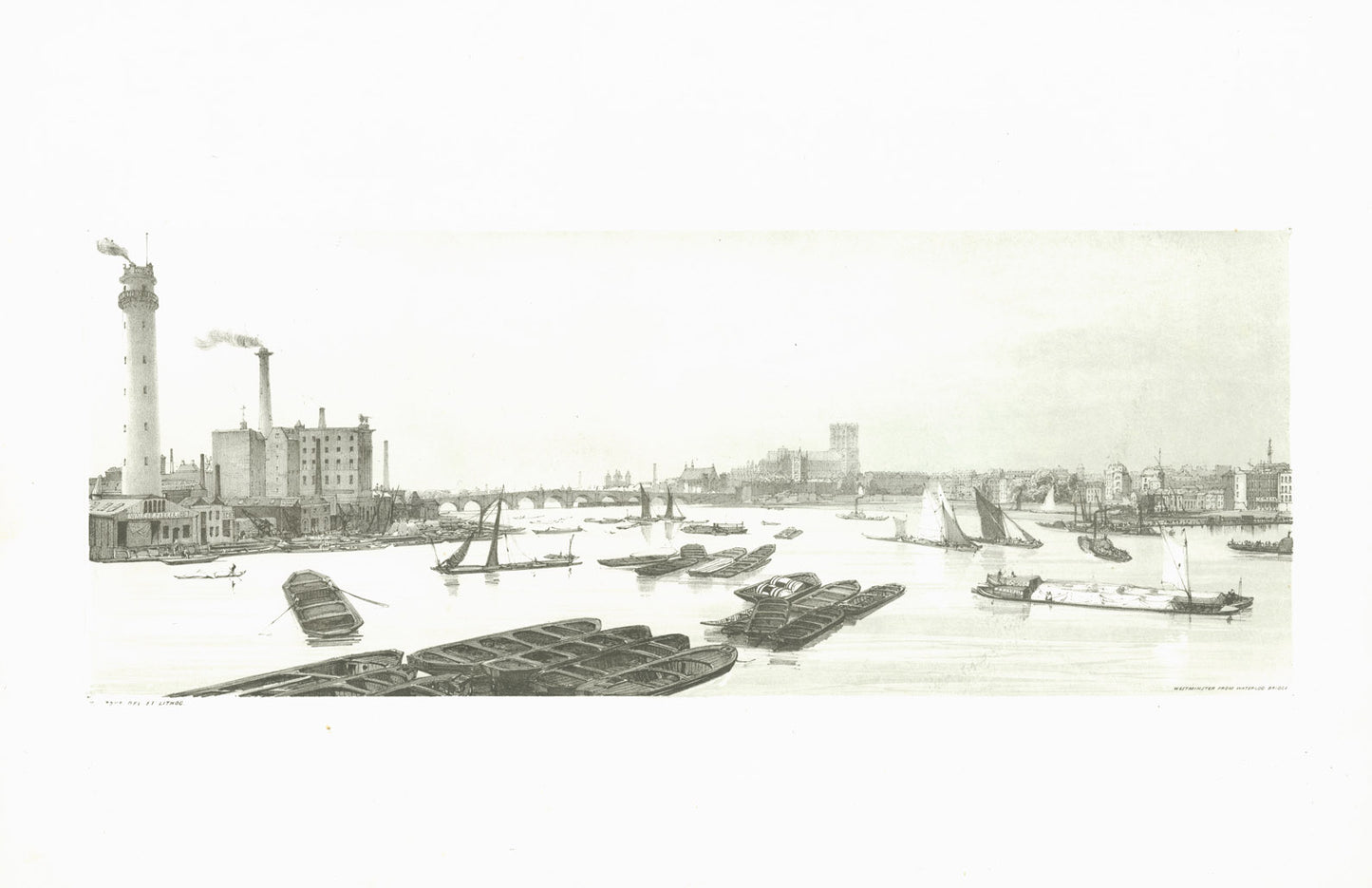 BOYS Thomas Shotter Westminster from Waterloo Bridge 1842
