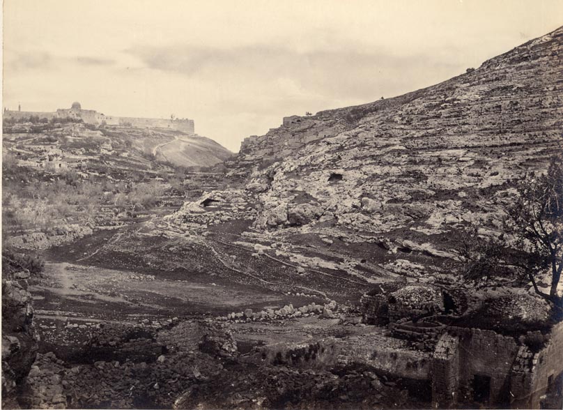 Mount Moriah, Jerusalem, from the Well of En-Rogel.