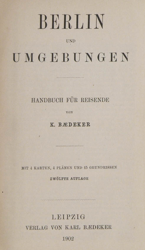 Twelfth edition of Baedeker's Berlin.